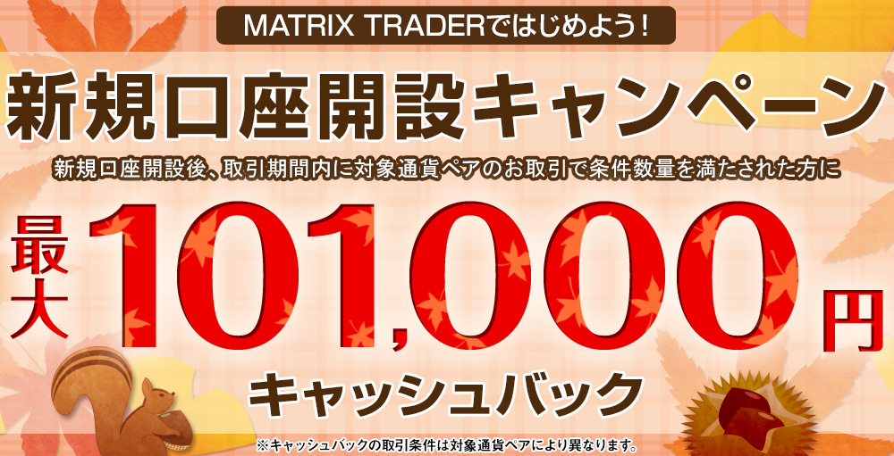 MATRIX TRADERではじめよう新規口座開設キャンペーン！