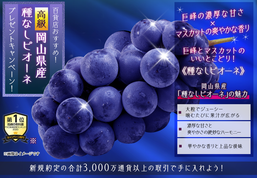 岡山県産種なしピオーネプレゼントキャンペーン!