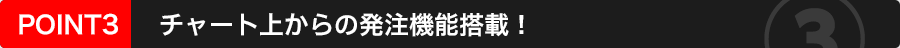 チャート上からの発注機能搭載！